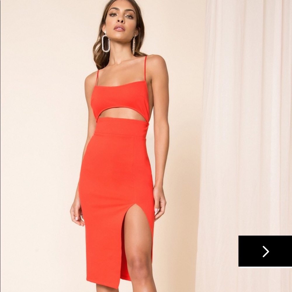 Revolve Superdown Trista cut out dress in poppy